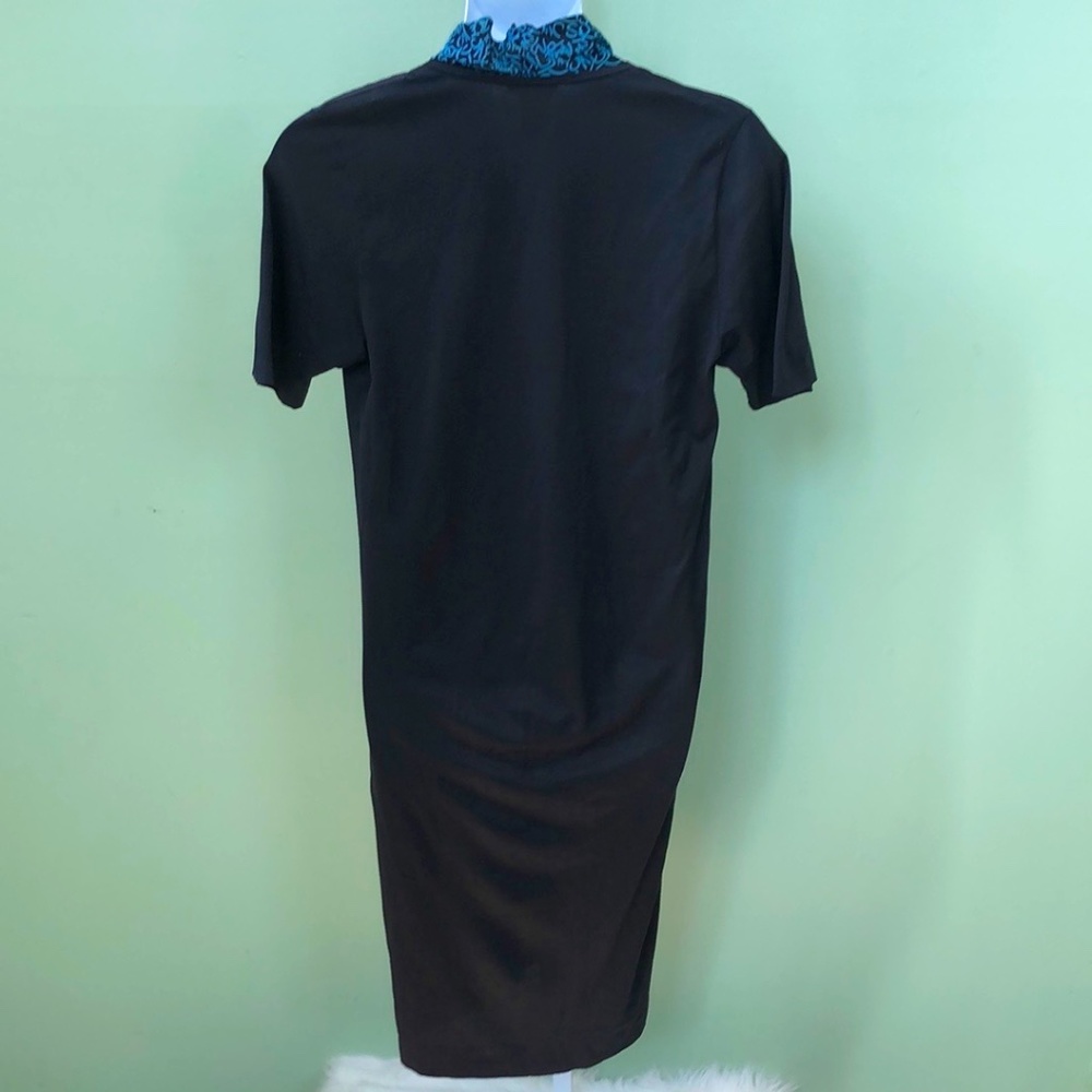 Roma Fendi 365 Women's Sheath Dress-Black/Turquoise Sz Medium - Picture 7 of 9